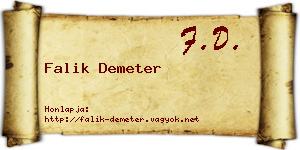 Falik Demeter névjegykártya